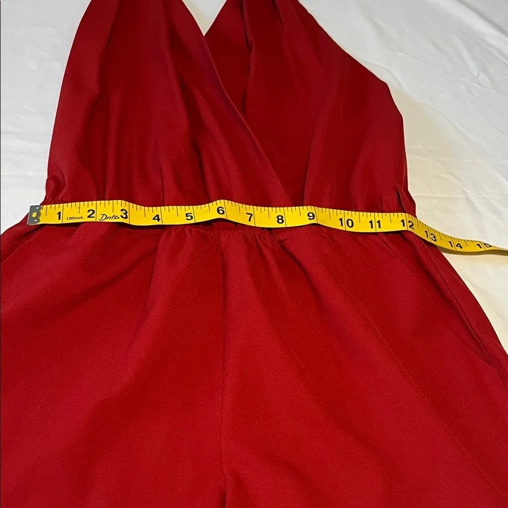 Hot & Delicious Red Halter Tie-Back One-Piece Romper